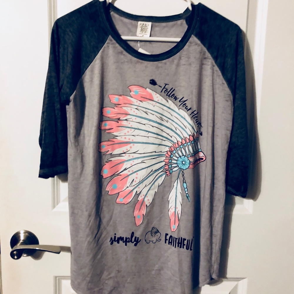 Simply Faithful Quarter Sleeve Gray Tee
